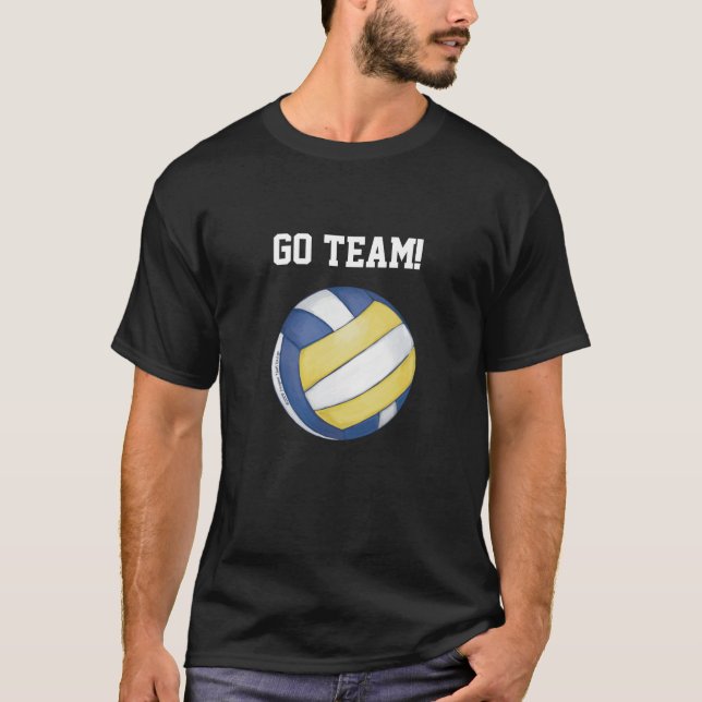Volleyball, Go Team Customisable Men's T-Shirt (Front)