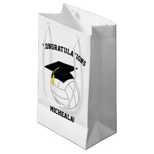 Volleyball Graduation Sports Black White Small Gift Bag