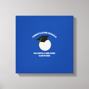 Volleyball Graduation Sports Blue Canvas Print