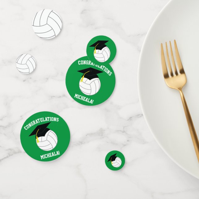 Volleyball Graduation Sports Green Confetti (Group)