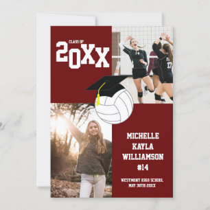 Volleyball Graduation Sports Maroon Announcement
