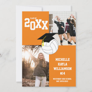 Volleyball Graduation Sports Orange Announcement