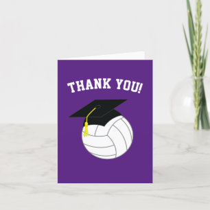 Volleyball Graduation Sports Purple Thank You Card