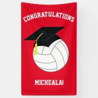 Volleyball Graduation Sports Red
