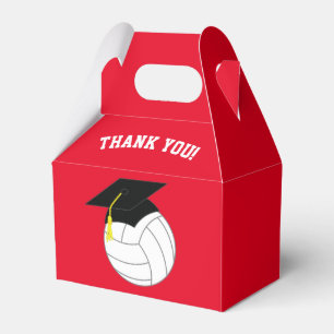 Volleyball Graduation Sports Red Favour Box