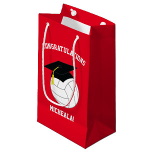 Volleyball Graduation Sports Red Small Gift Bag
