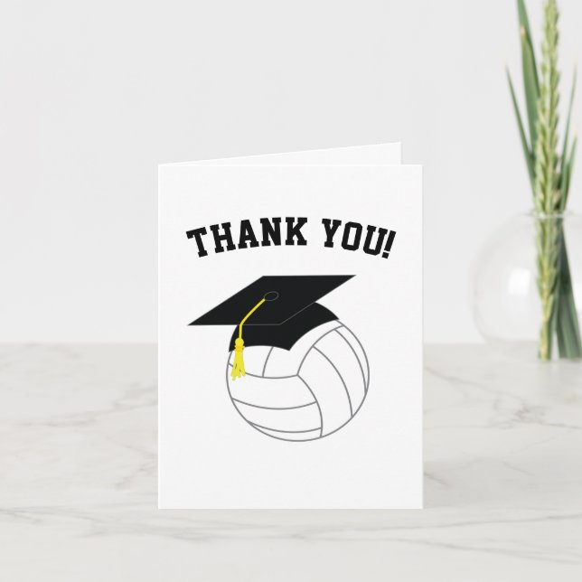 Volleyball Graduation Sports Thank You Card (Front)