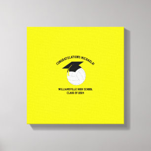 Volleyball Graduation Sports Yellow Canvas Print
