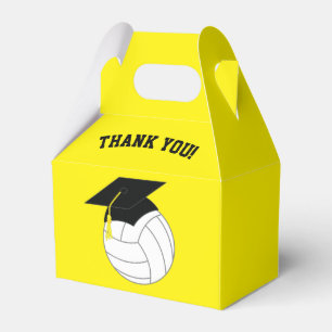 Volleyball Graduation Sports Yellow Favour Box