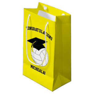 Volleyball Graduation Sports Yellow Small Gift Bag