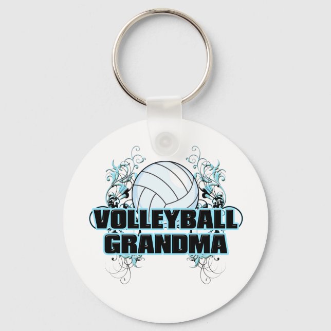 Volleyball Grandma (cross).png Key Ring (Front)