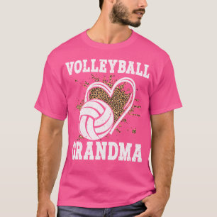 Volleyball Grandma Leopard Funny Volleyball Grandm T-Shirt
