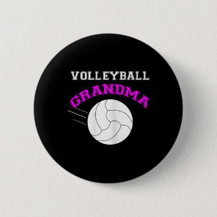 Volleyball Grandma Support 6 Cm Round Badge