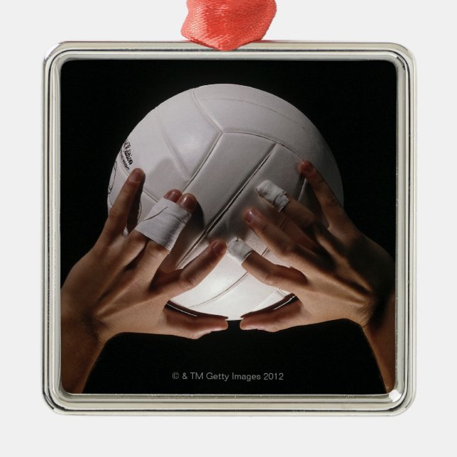 Volleyball Hands Metal Tree Decoration (Front)