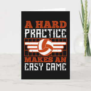 Volleyball Hard Practice Makes Easy Game Card