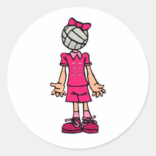 Volleyball Head Classic Round Sticker (Front)