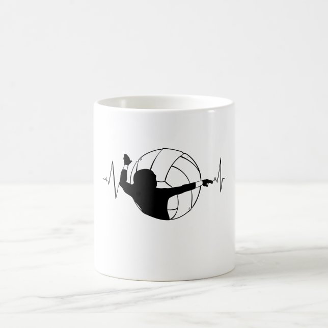 Volleyball Heartbeat Coffee Mug (Center)