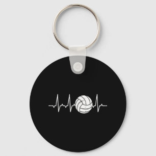 Volleyball Heartbeat Cute Fun  Key Ring