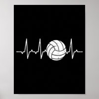 Volleyball Heartbeat Cute Fun 
