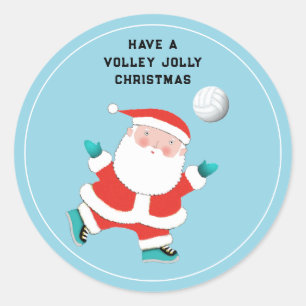 Volleyball Holiday  Classic Round Sticker