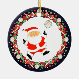 Volleyball Holiday Gift Ceramic Ornament