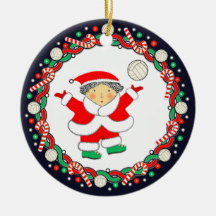 Volleyball Holiday Gift Ceramic Ornament