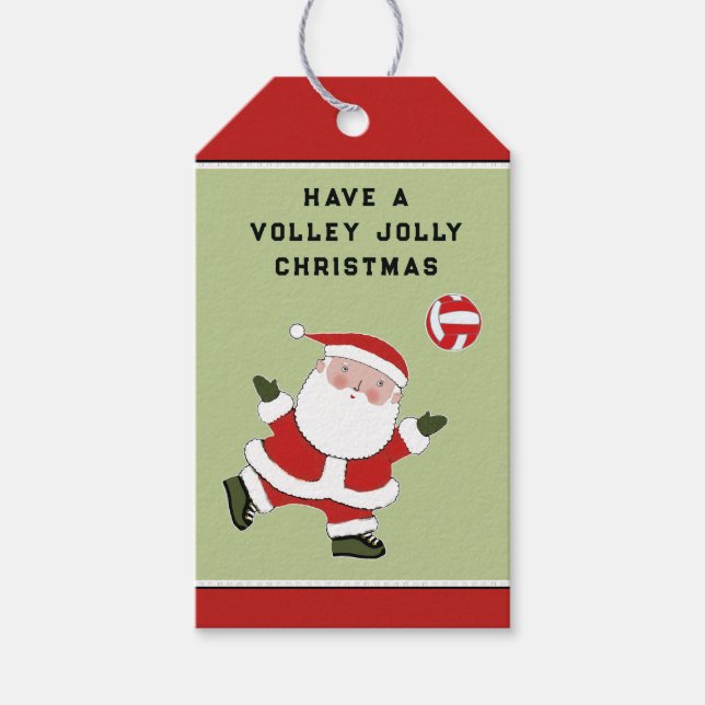 Volleyball Holiday Gift Tags (Front)