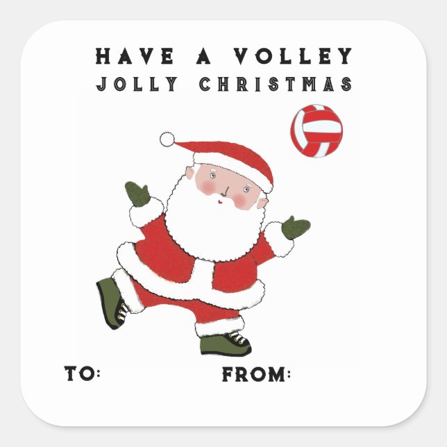 Volleyball Holiday Gift Tags (Front)