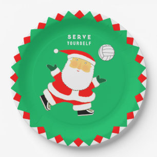 Volleyball Holiday Party Paper Plate