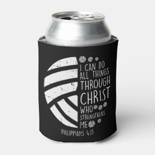 Volleyball i can do things Bible Verse God Jesus G Can Cooler