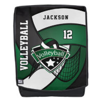 Volleyball in Dark Green, Black and White