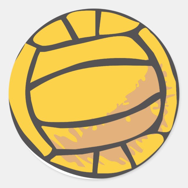 Volleyball in Hand-drawn Style Classic Round Sticker (Front)