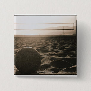 Volleyball in the Sand 15 Cm Square Badge