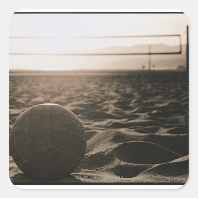 Volleyball in the Sand Square Sticker (Front)