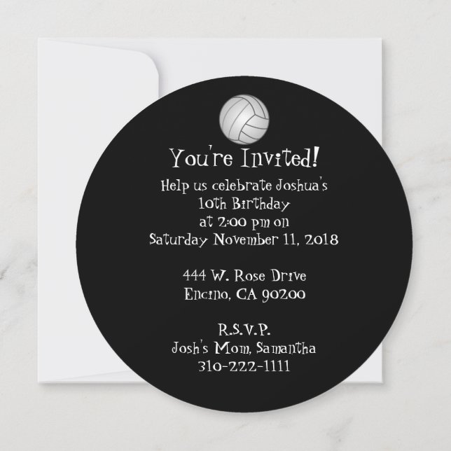 Volleyball Invitation (Back)