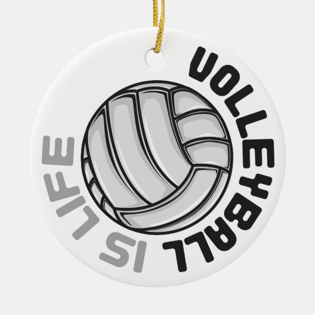 Volleyball is Life Ceramic Tree Decoration (Front)