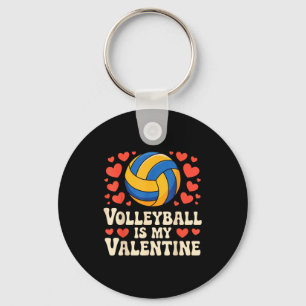 Volleyball Is My Valentine Romantic Valentines Day Key Ring