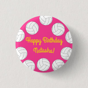 Volleyball Kids Birthday Party Sports 3 Cm Round Badge