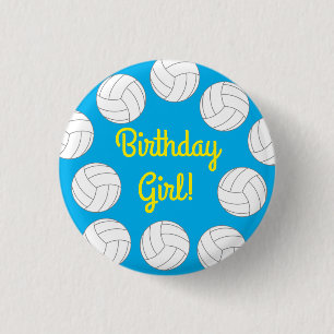 Volleyball Kids Birthday Party Sports 3 Cm Round Badge