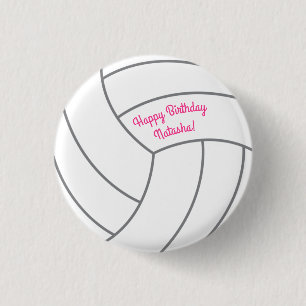 Volleyball Kids Birthday Party Sports 3 Cm Round Badge