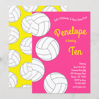 Volleyball Kids Birthday Party Sports Invitation