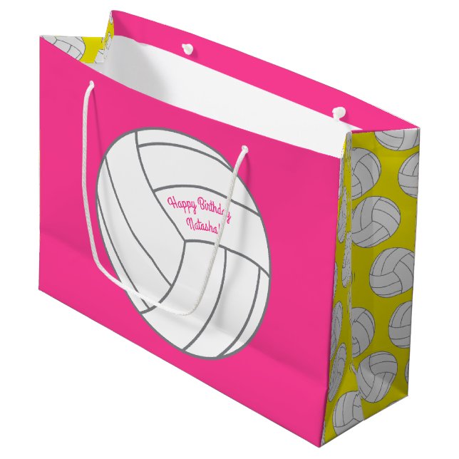 Volleyball Kids Birthday Party Sports Large Gift Bag (Front Angled)