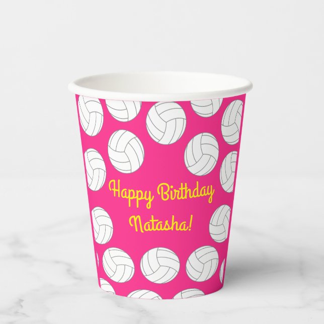 Volleyball Kids Birthday Party Sports Paper Cups (Front)