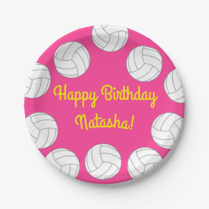 Volleyball Kids Birthday Party Sports Paper Plate