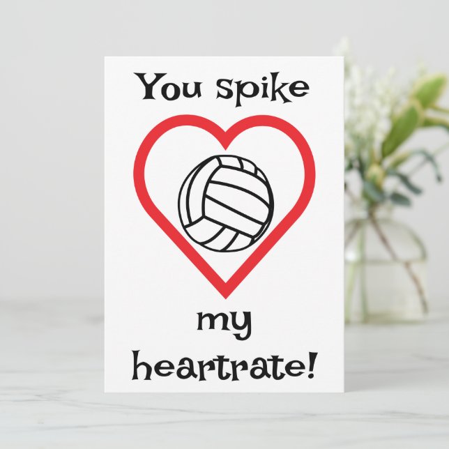 Volleyball Kids Classroom Valentine Holiday Card (Standing Front)