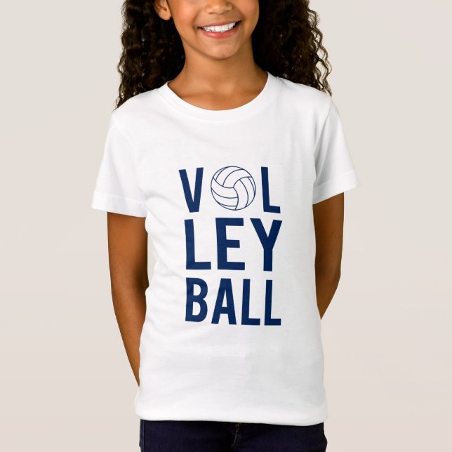 Volleyball Kids Unisex Tee (blue) (Front)