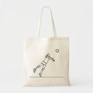 volleyball libero line drawing tote bag