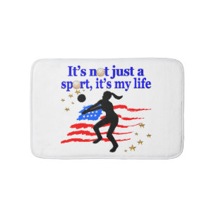 VOLLEYBALL LIFE USA FLAG DESIGN BATH MAT