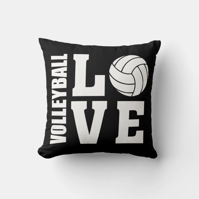 Volleyball Love Black Cushion (Front)