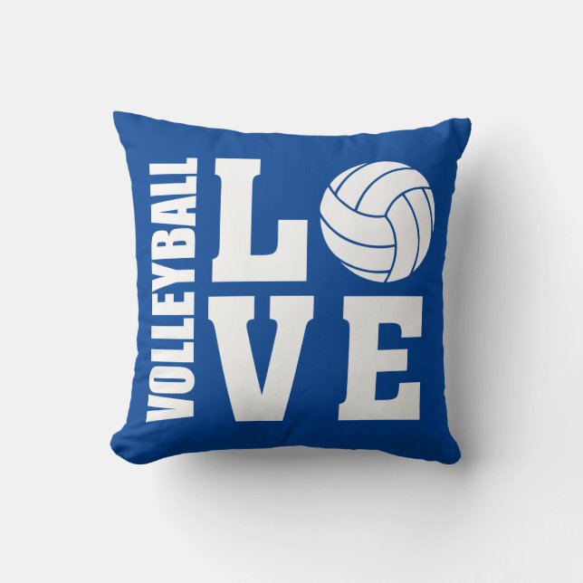 Volleyball Love Blue Cushion (Front)